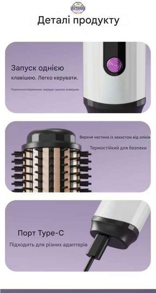 Купить Беспроводная электрощетка с подогревом для укладки волос с трехуровневой регулировкой температуры 2906548172 в интернет-магазине Avtoaks