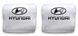 Чехлы на подголовник Hyundai белые с черным логотипом 2 шт. 2864264569 фото 1