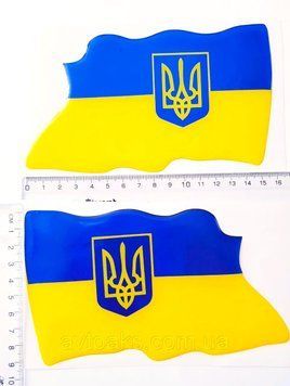 Купити Наліпка "Прапор з гербом України на вітрі" силіконова 1815366252 в інтернет-магазині Avtoaks