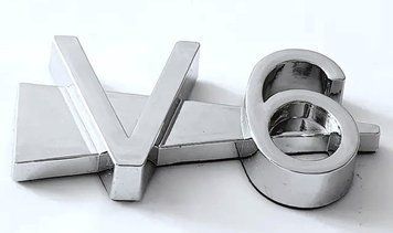 Купити Наліпка "V6" Об'ємна Хром 495993625 в інтернет-магазині Avtoaks