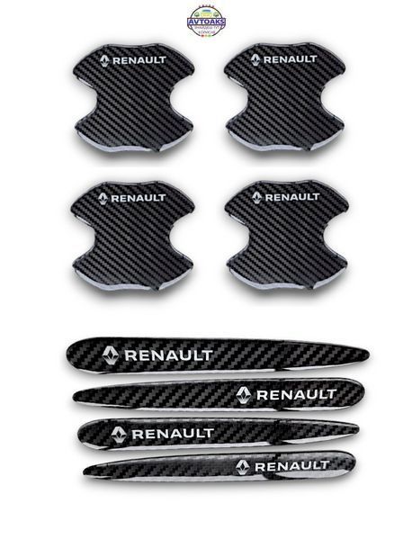 Купити Захисні силіконові накладки на ручки дверей Renault карбон 8 шт 3020381326 в інтернет-магазині Avtoaks